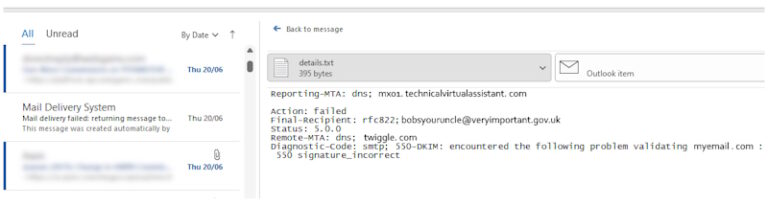 DKIM Signature Email Error